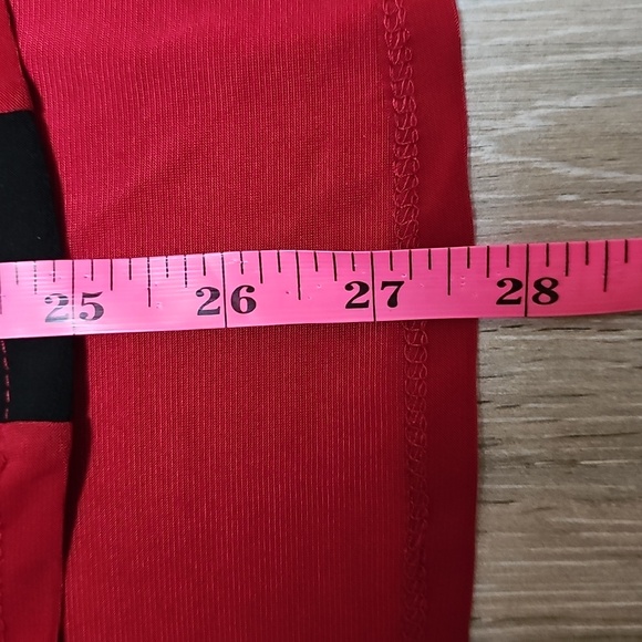 PerSeption Concept Sleeveless V Neck Dressy Shirt - Red with Black Trim - Picture 8 of 8